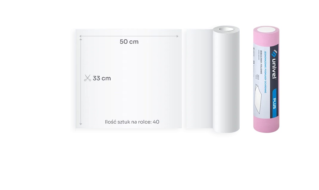 Căptușeală stoma/cămașă în rolă 33x50cm/40pcs roz Univel Plus - Imagine 2